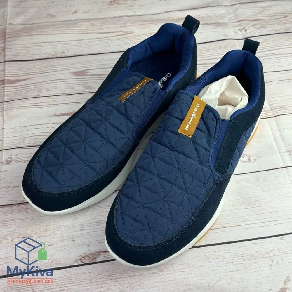 Men’s Orthopedic Slip On Loafers Walking Shoes Arch Support Blue Size 12
